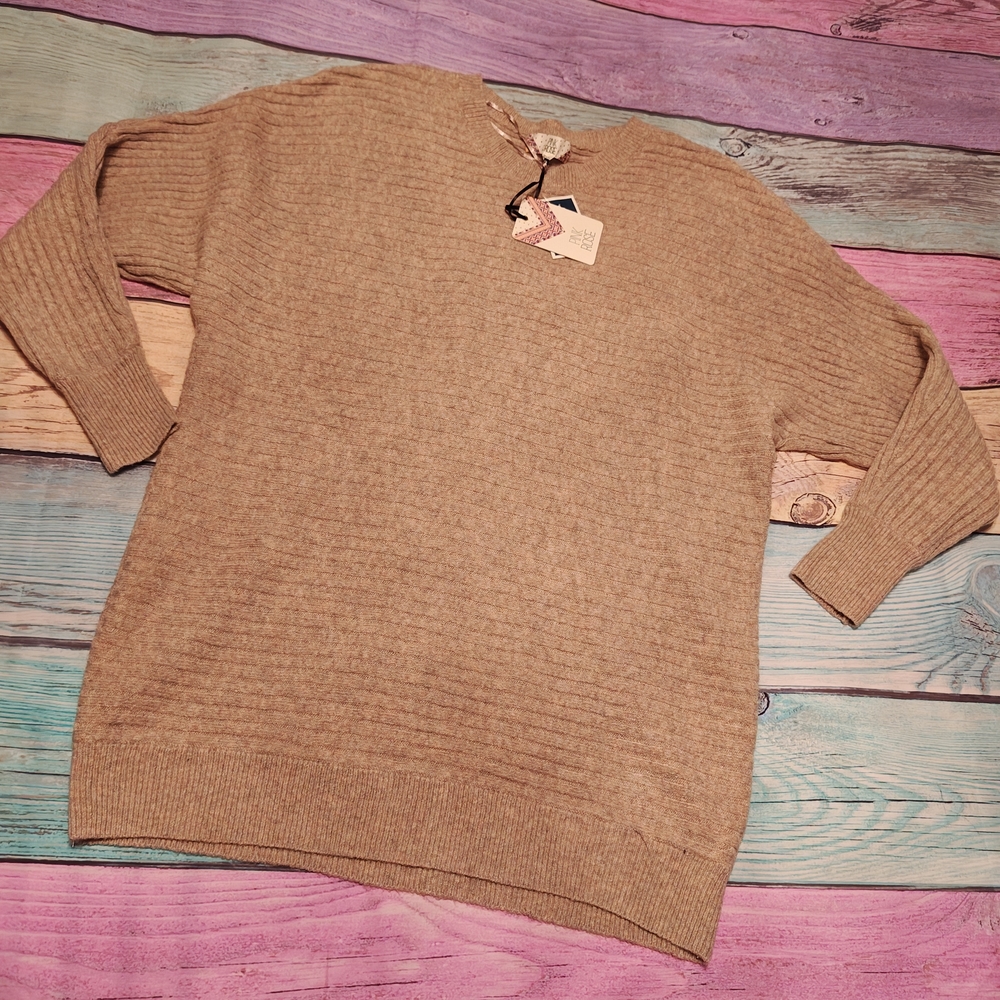 XL Pink Rose Heathered Pink Tunic Sweater #0563